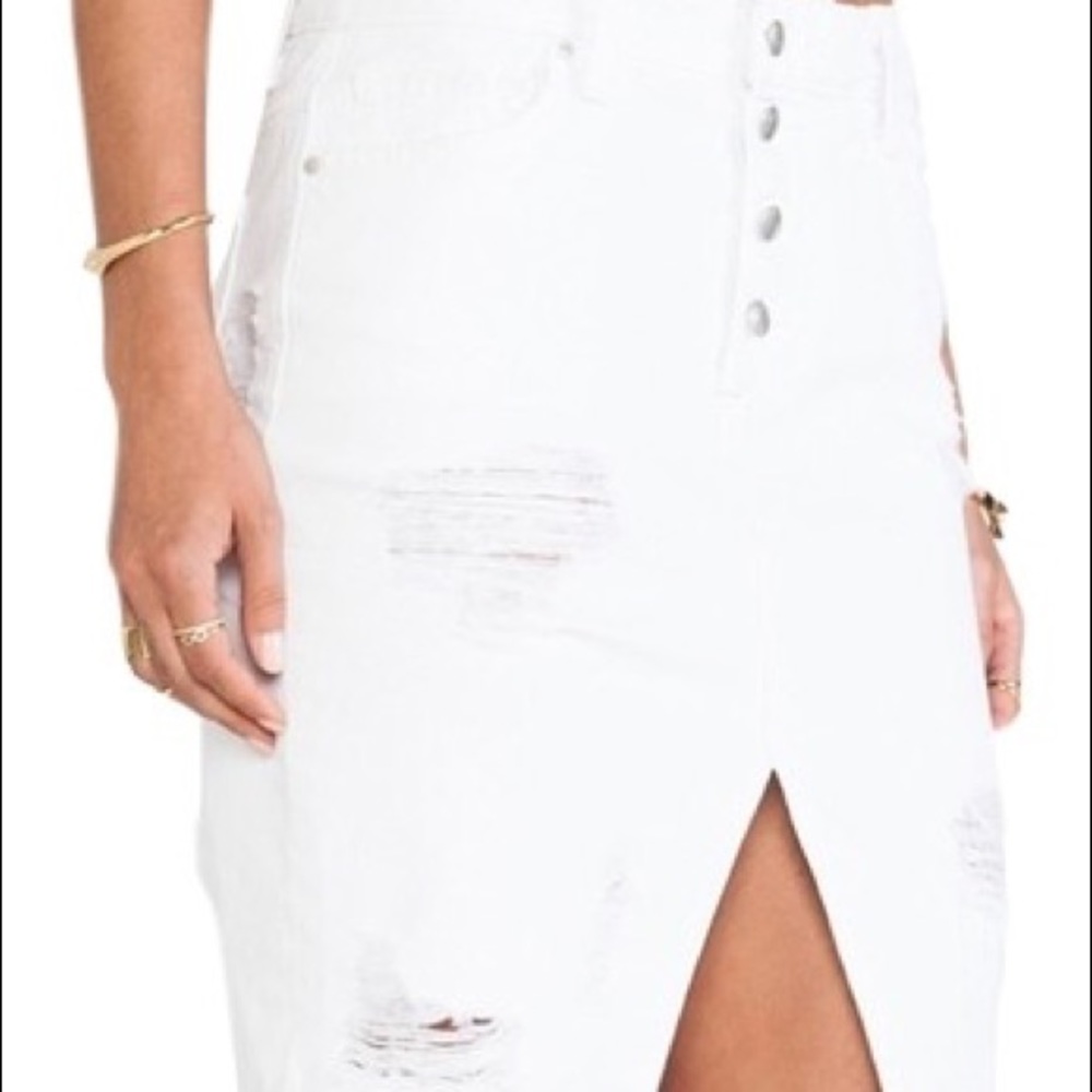 NWT Joes Jeans White Distressed Denim Jean Skirt